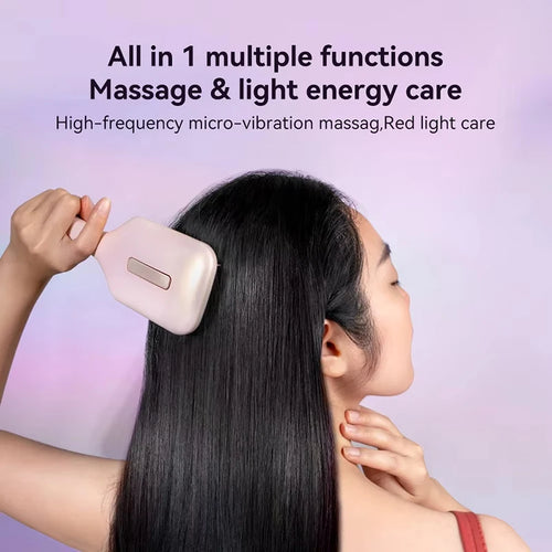LED Red Light Therapy Hair Growth Brush with Serum & Oil Infuser | Vibrating Scalp Massager Comb for Thicker, Fuller Hair